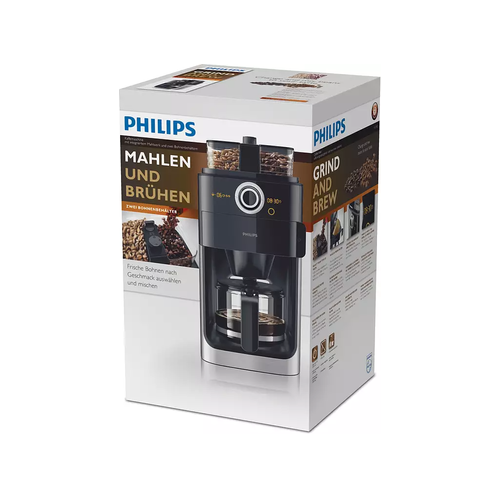 Philips 1.2L Grind & Brew Coffee Maker - Black/Silver (Photo: 3)